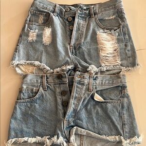 Distressed Denim Shorts